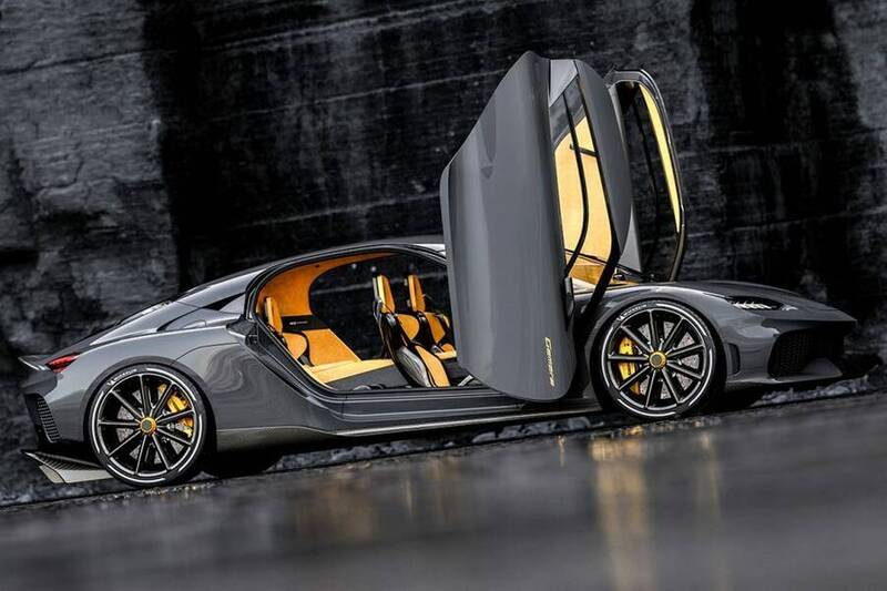 Koenigsegg Gemera with doors open